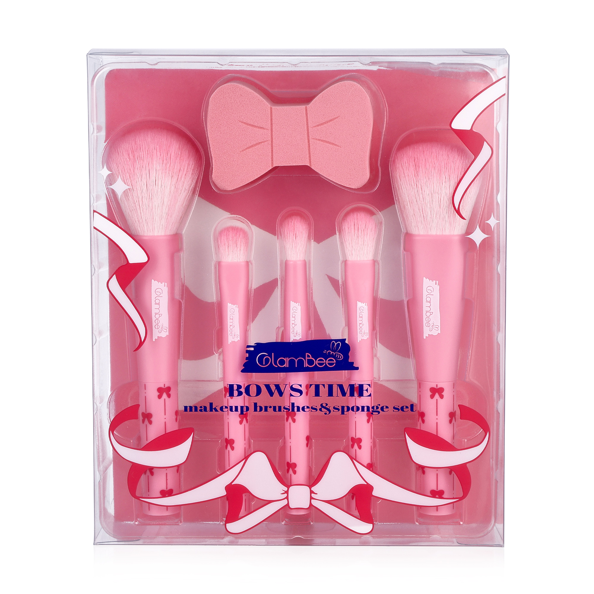Набір для макіяжу GlamBee Wow Day Makeup Brushes &amp; Sponge Set, (5 пензлів + 1 спонж)